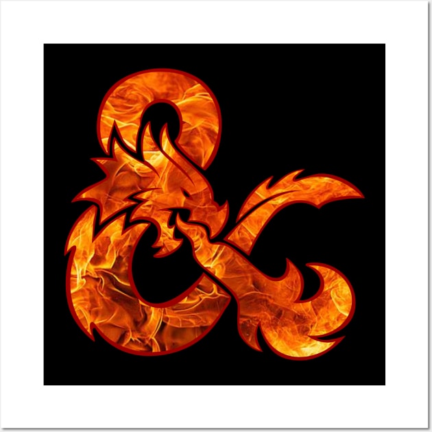 Fire Logo Funny Dungeons And Dragons DND D20 Lover Wall Art by Bingeprints